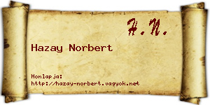 Hazay Norbert névjegykártya